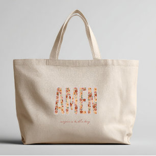 Sac fourre-tout personnalisé avec applique florale