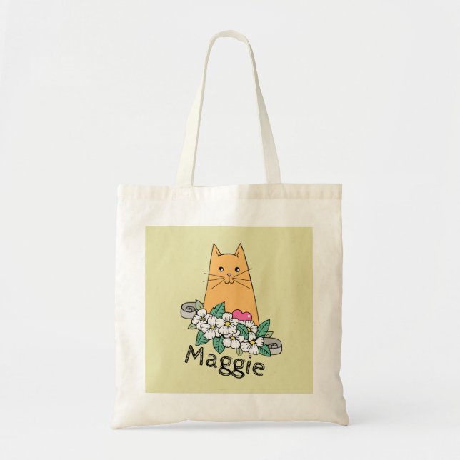 Sac fourre-tout personnalisé avec chat mignon (Devant)