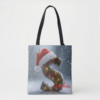 Sac fourre-tout personnalisé avec initiale de Noël