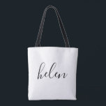 Sac fourre-tout personnalisé avec nom<br><div class="desc">Ce sac fourre-tout personnalisé est simple,  moderne et élégant. Le texte et la couleur du texte sont entièrement personnalisables. Parfait comme cadeau de demoiselle d'honneur,  cadeau de mariage,  cadeau d'anniversaire ou de remise de diplôme. Fait partie d'une collection de Parcel Studios.</div>