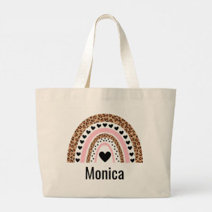 Sac fourre-tout personnalisé avec nom arc-en-ciel 