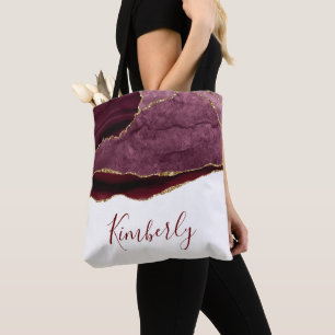 sac fourre-tout personnalisé avec nom en agate bor