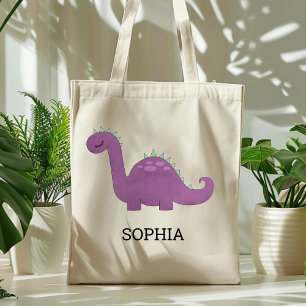 Sac fourre-tout personnalisé avec un dinosaure vio