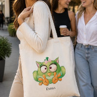 Sac fourre-tout personnalisé avec un hibou coloré