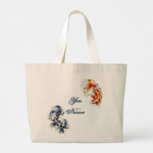 Sac fourre-tout personnalisé bleu et orange Poisso