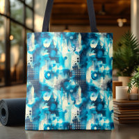 Sac fourre-tout personnalisé bleu paisible Abstrai