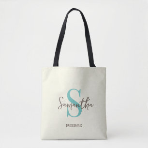 Sac fourre-tout personnalisé bleu pour demoiselles