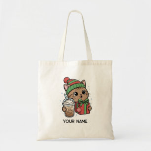 Sac fourre-tout personnalisé de chat de Noël migno