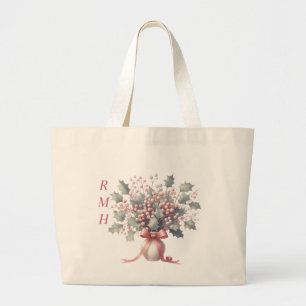Sac fourre-tout personnalisé de Noël Holly de déce