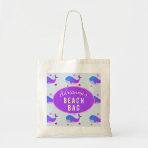 Sac fourre-tout personnalisé de plage de baleines
