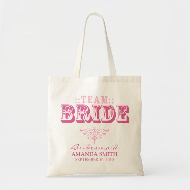 Sac fourre-tout personnalisé du mariage "TEAM BRID (Devant)
