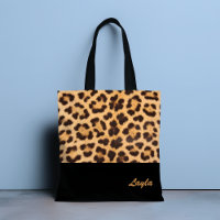 Sac fourre-tout personnalisé Empreinte de léopard