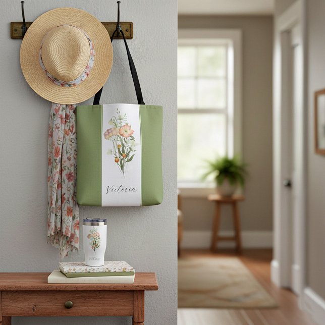 Sac fourre-tout personnalisé fleur sauvage (Créateur téléchargé)