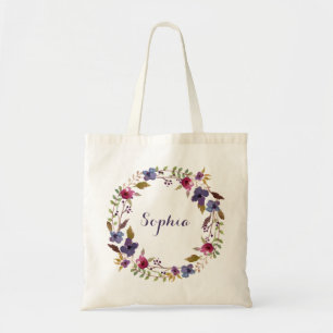 Sac fourre-tout personnalisé floral