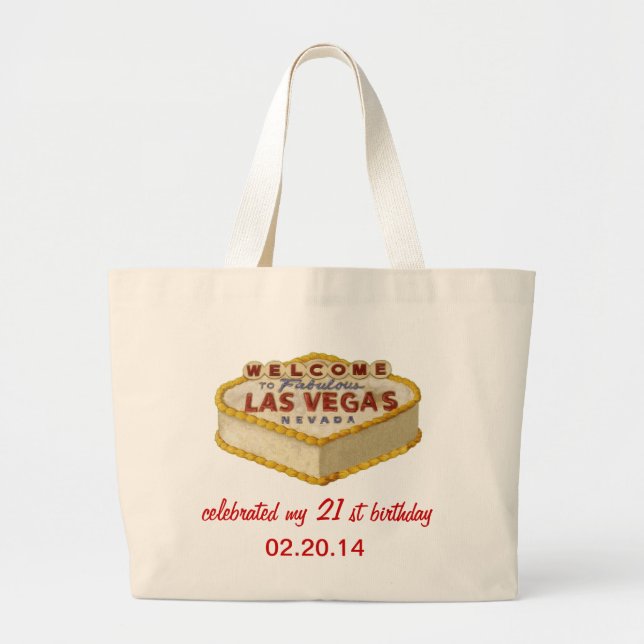 Sac fourre-tout personnalisé Las Vegas 21e anniver (Devant)