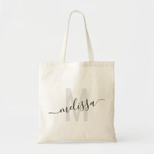 Sac fourre-tout personnalisé moderne monogramme gr