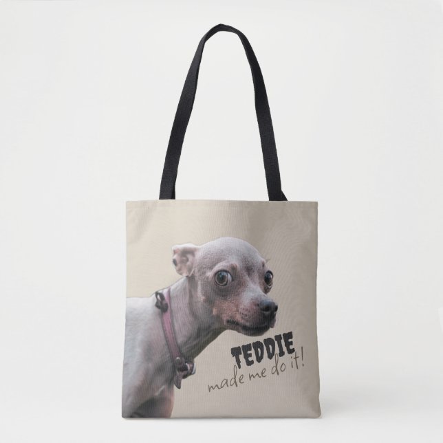 Sac fourre-tout personnalisé « [Nom de l'animal] m (Devant)