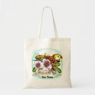 sac fourre-tout personnalisé nom perroquet relax