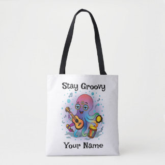 Sac fourre-tout personnalisé | Pieuvre Rétro | Nom