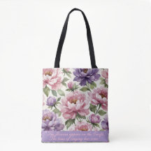 Sac fourre-tout personnalisé Pivoine florale