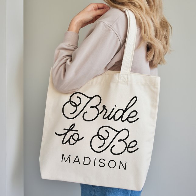 Sac fourre-tout personnalisé pour future mariée, c (Bride To Be Bachelorette Tote Bag Gift for Her, Custom Bridesmaid Tote Bag Bachelorette Gift for Her)