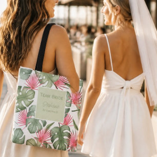 Sac fourre-tout personnalisé pour mariage tropical