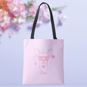 Sac fourre-tout personnalisé rose pastel pour mama