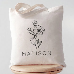 Sac fourre-tout personnalisé rustique avec nom de 