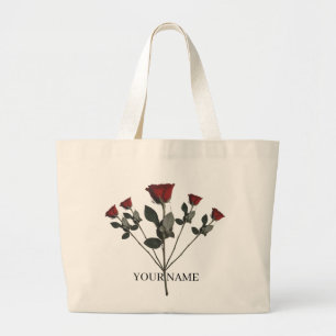 Sac fourre-tout personnalisé Trois Roses Rouges   