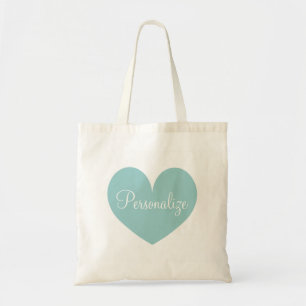 Sac fourre-tout personnalisé turquoise bleu amour