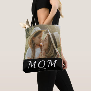 Sac fourre-tout photo à écriture blanche de maman