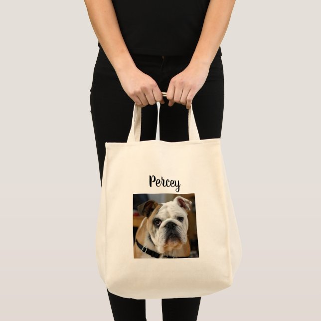 Sac fourre-tout photo de chien personnalisé (Devant (produit))