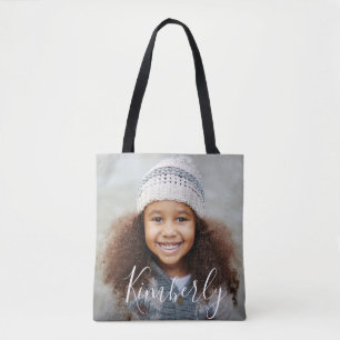 sac fourre-tout photo et nom personnalisé