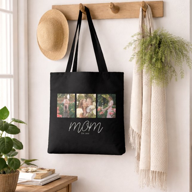 Sac fourre-tout photo noir à script établi par mam (Créateur téléchargé)