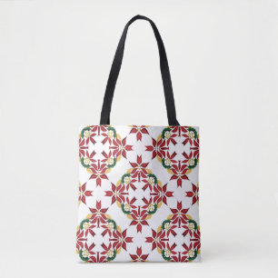 sac fourre-tout poinsettia de noël