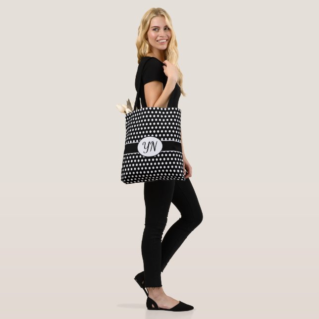 Sac fourre-tout Pointe Polka initialisé (Sur le modèle)