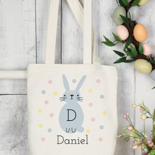 Sac fourre-tout Pois lapin bleu de Pâques personna