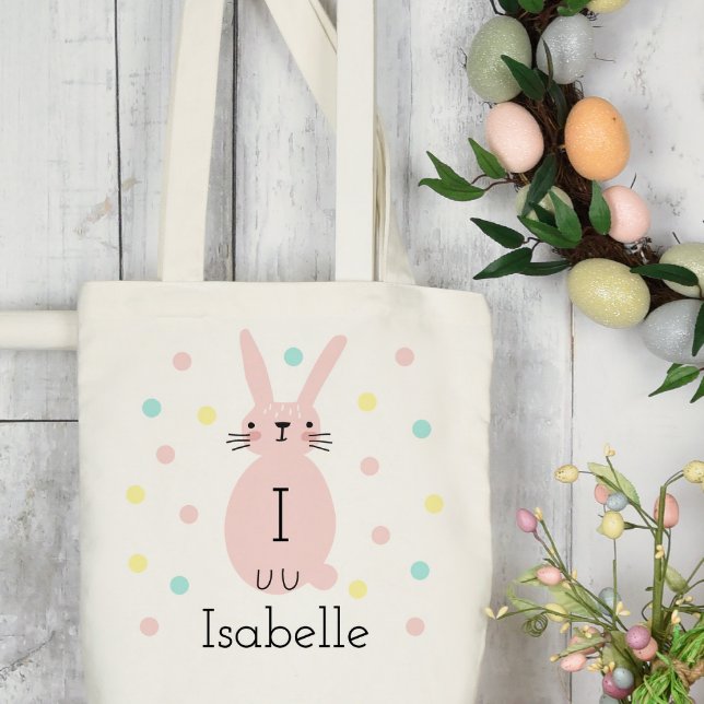 Sac fourre-tout Pois lapin rose de Pâques personna (Créateur téléchargé)