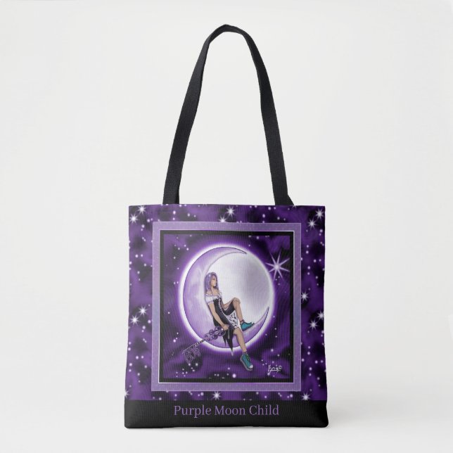 Sac fourre-tout pour enfants de la lune violette (Devant)