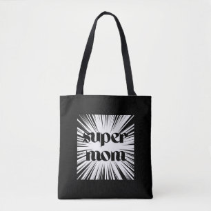 Sac fourre-tout pour Super Moms, noir et blanc