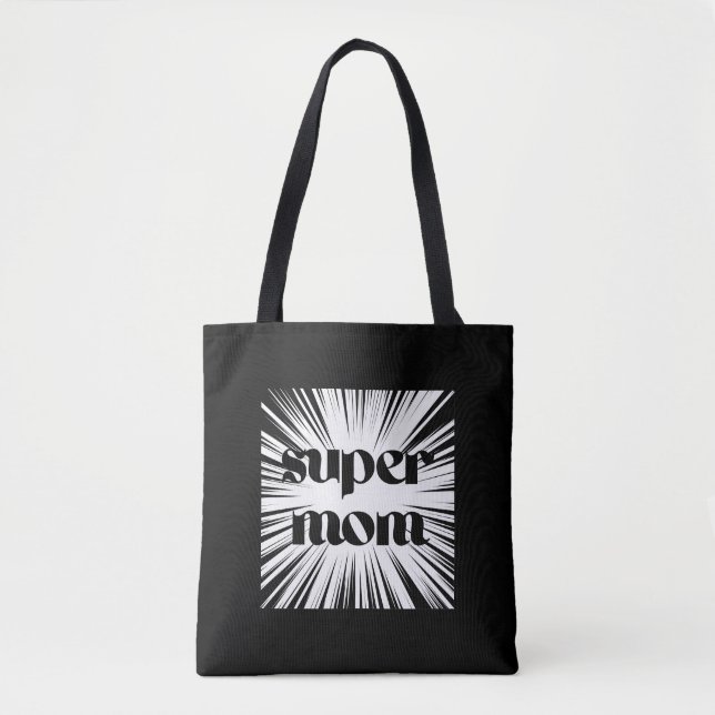 Sac fourre-tout pour Super Moms, noir et blanc (Devant)