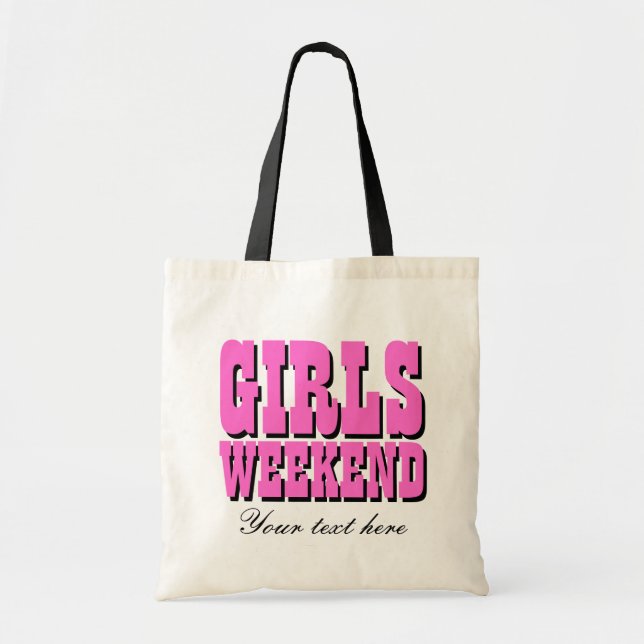 Sac fourre-tout pour week-end entre filles | Texte (Devant)