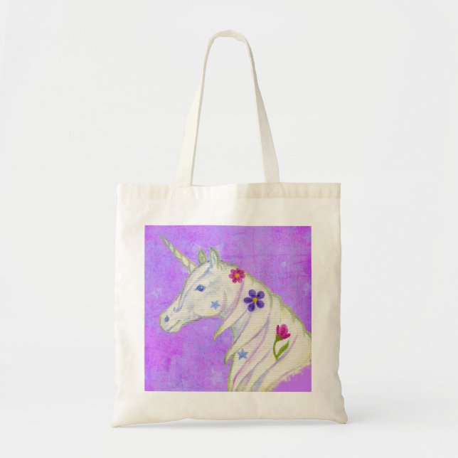 Sac fourre-tout pourpre à licorne (Devant)
