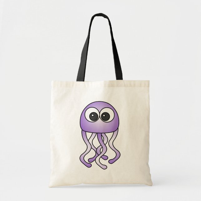 Sac fourre-tout pourpre mignon à méduses de Kawaii (Devant)