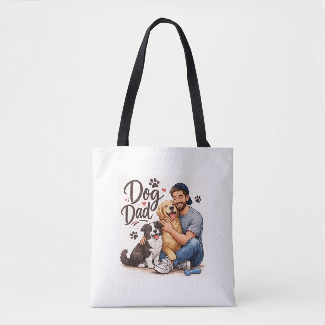Sac fourre-tout Proud Dog Dad – Sac cadeau pour am (Devant)
