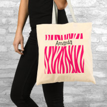 Sac fourre-tout rayé animal rose