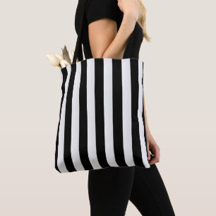 Sac fourre-tout rayé noir et blanc