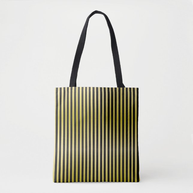 Sac fourre-tout rayé noir et jaune (Devant)