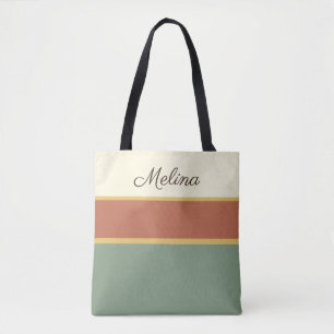 Sac fourre-tout rayé personnalisé Terracotta Meado