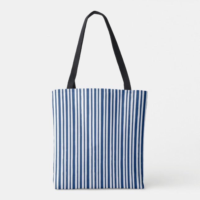 Sac fourre-tout, rayure bleue et blanche robuste V (Dos)